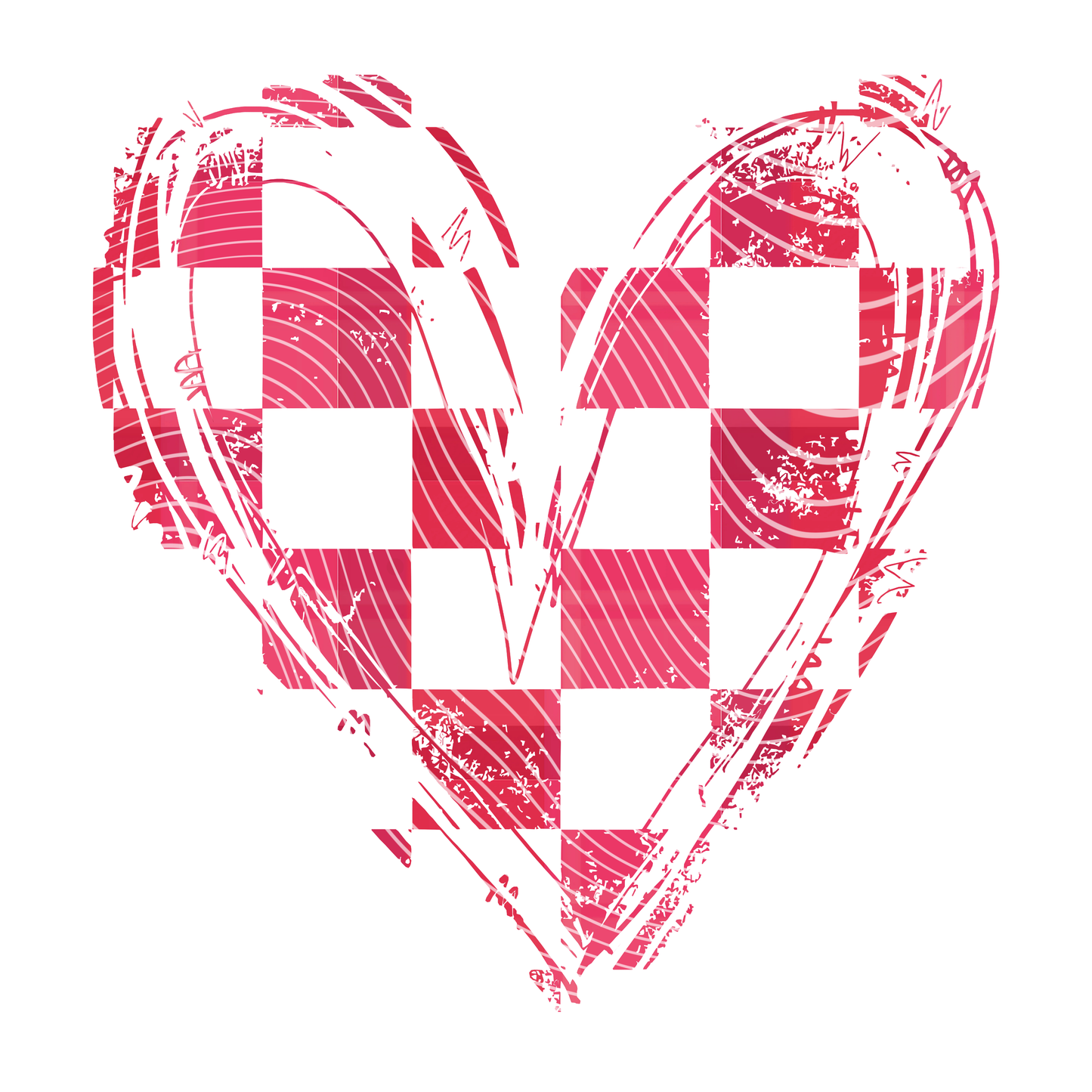 Checkered Heart Transfer