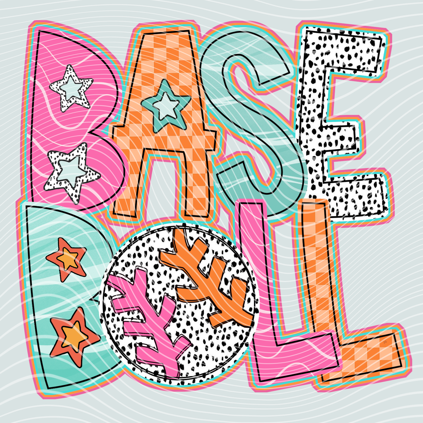 Colorful Baseball Transfer