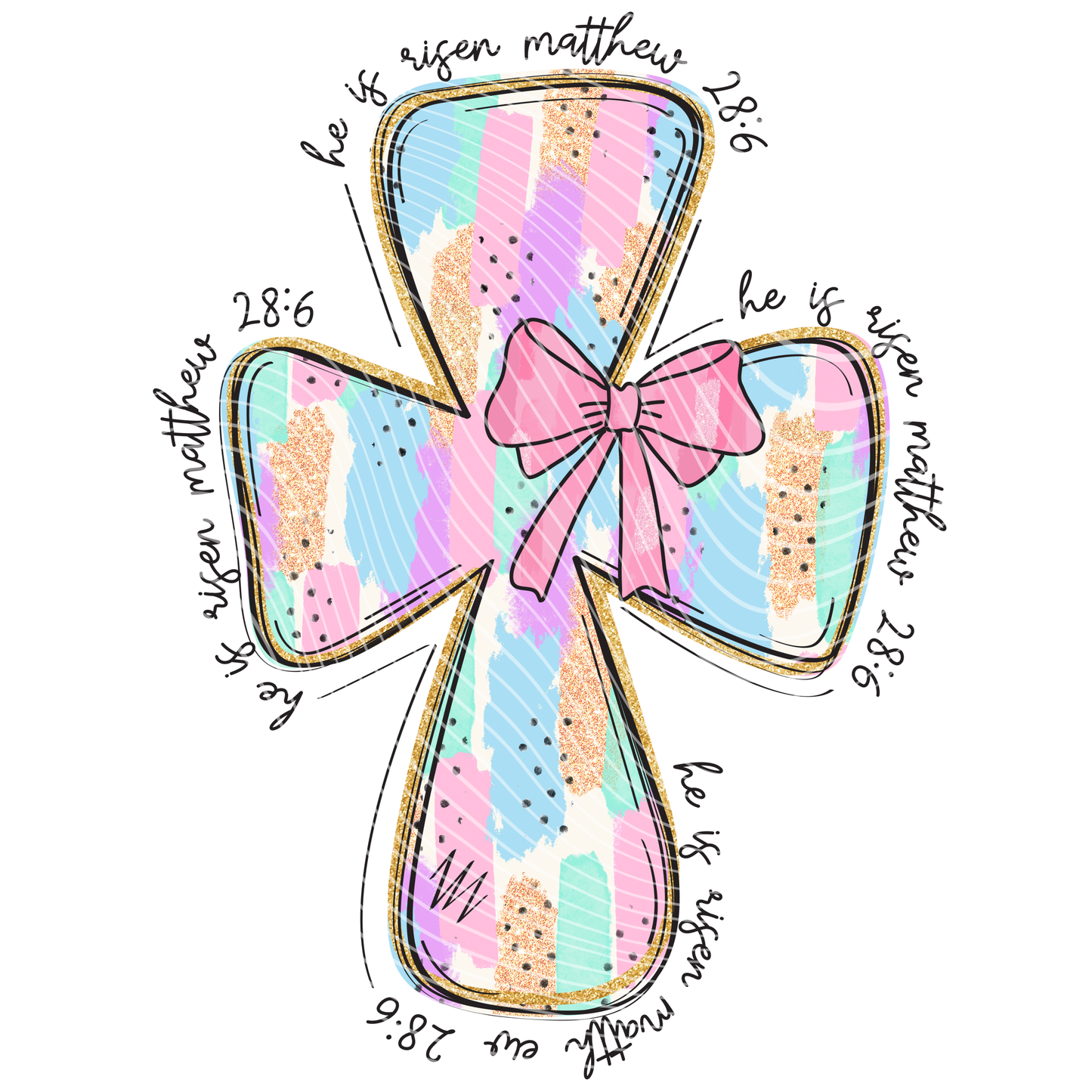 Easter Pastel Cross Transfer