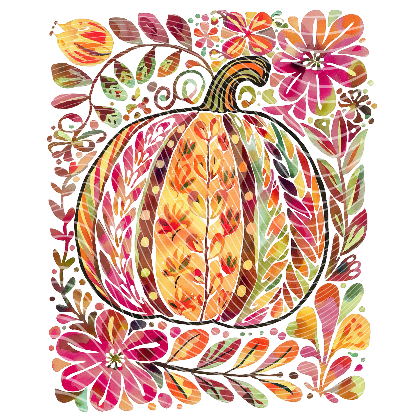 Fall Floral Pumpkin