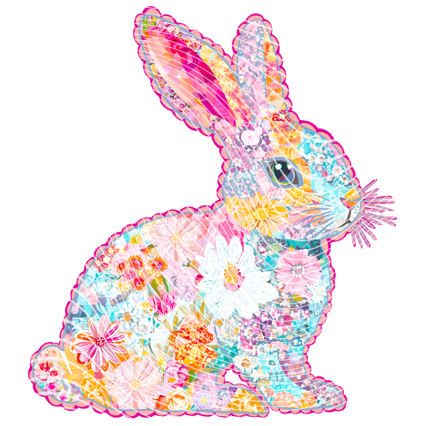 Floral Bunny Transfer