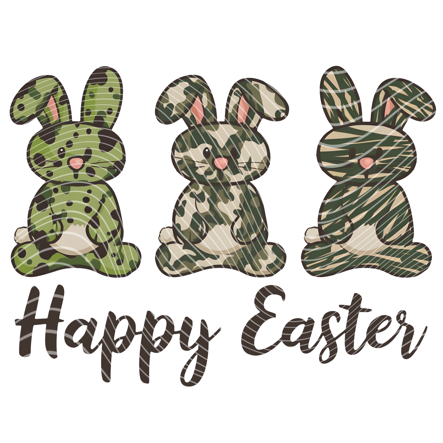 Happy Easter Bunny Trio Transfer