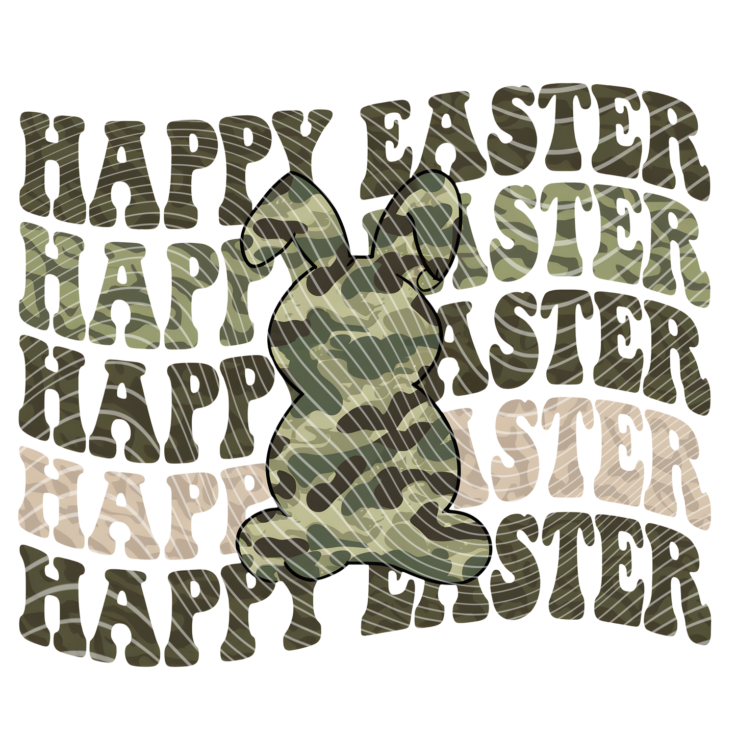 Happy Easter Camo Transfer
