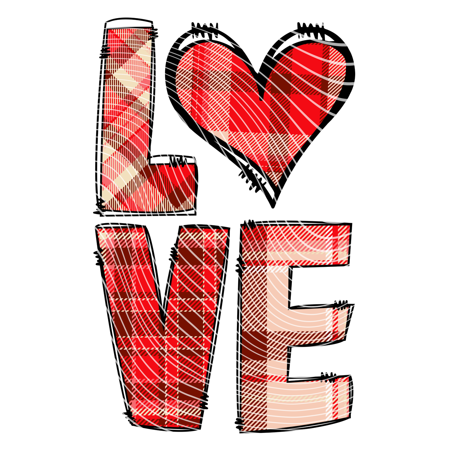 Love Plaid Back Transfer