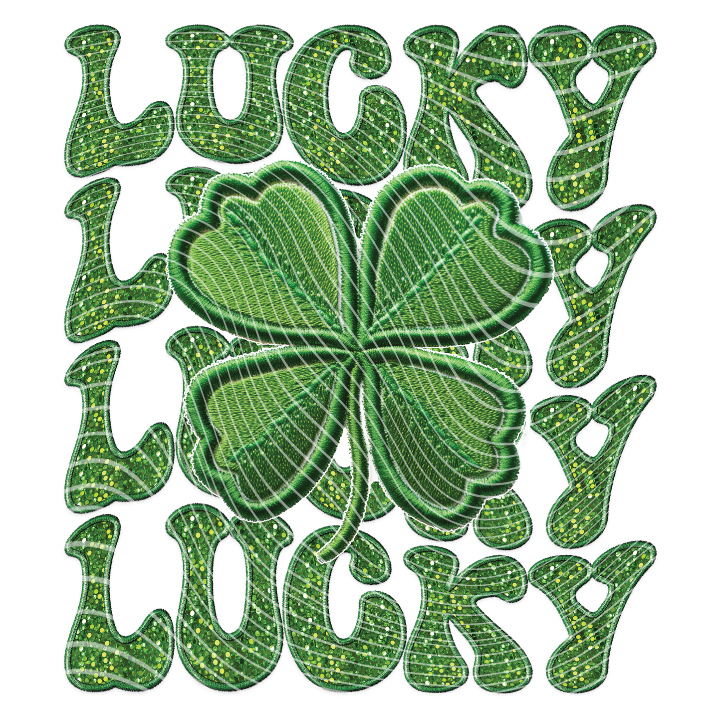 Lucky Faux Embroidery Transfer