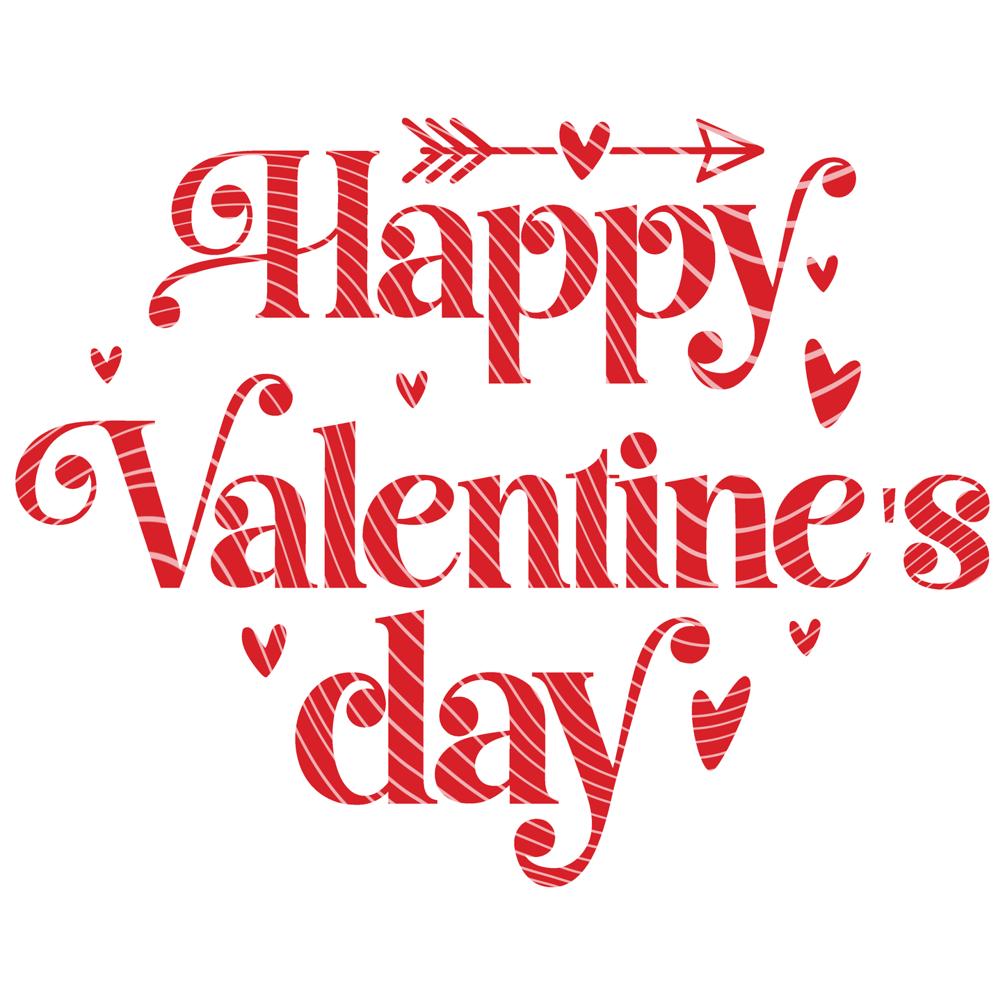 Red Arrow Happy Valentines Day Transfer