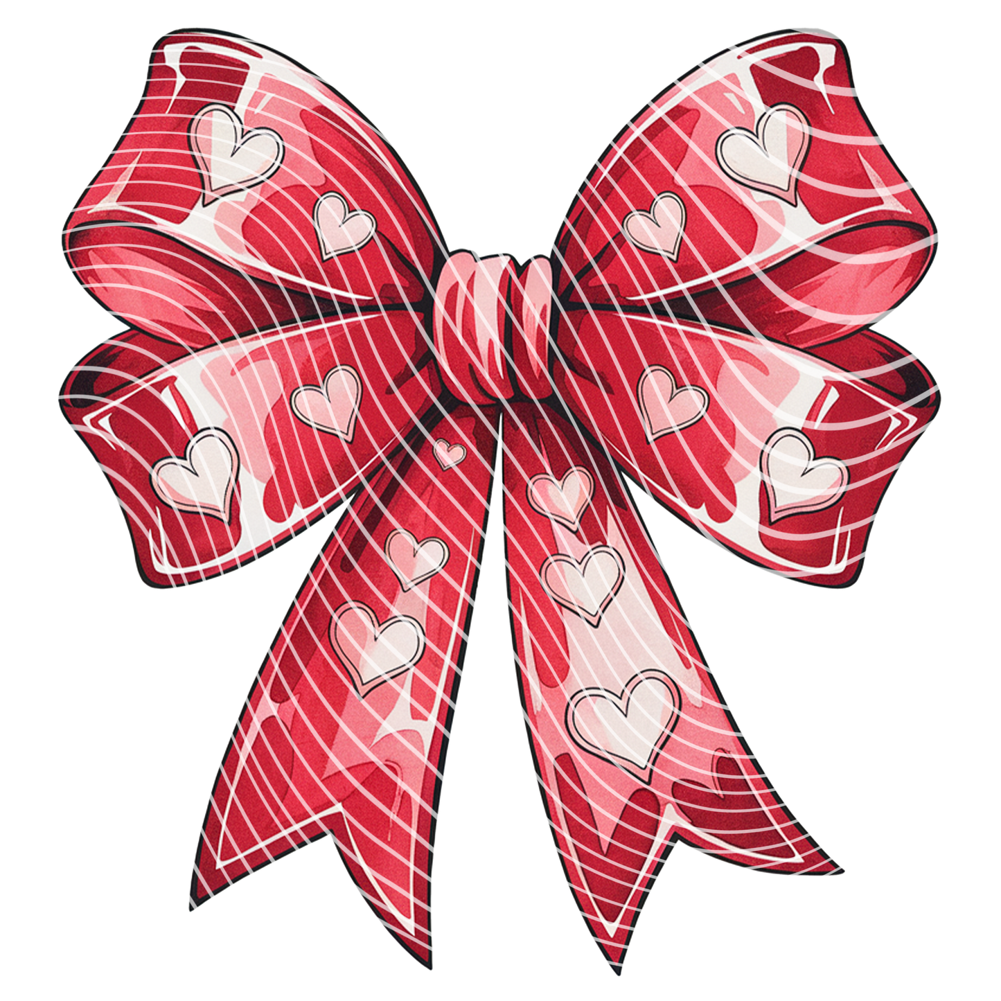 Red Bow Heart Transfer