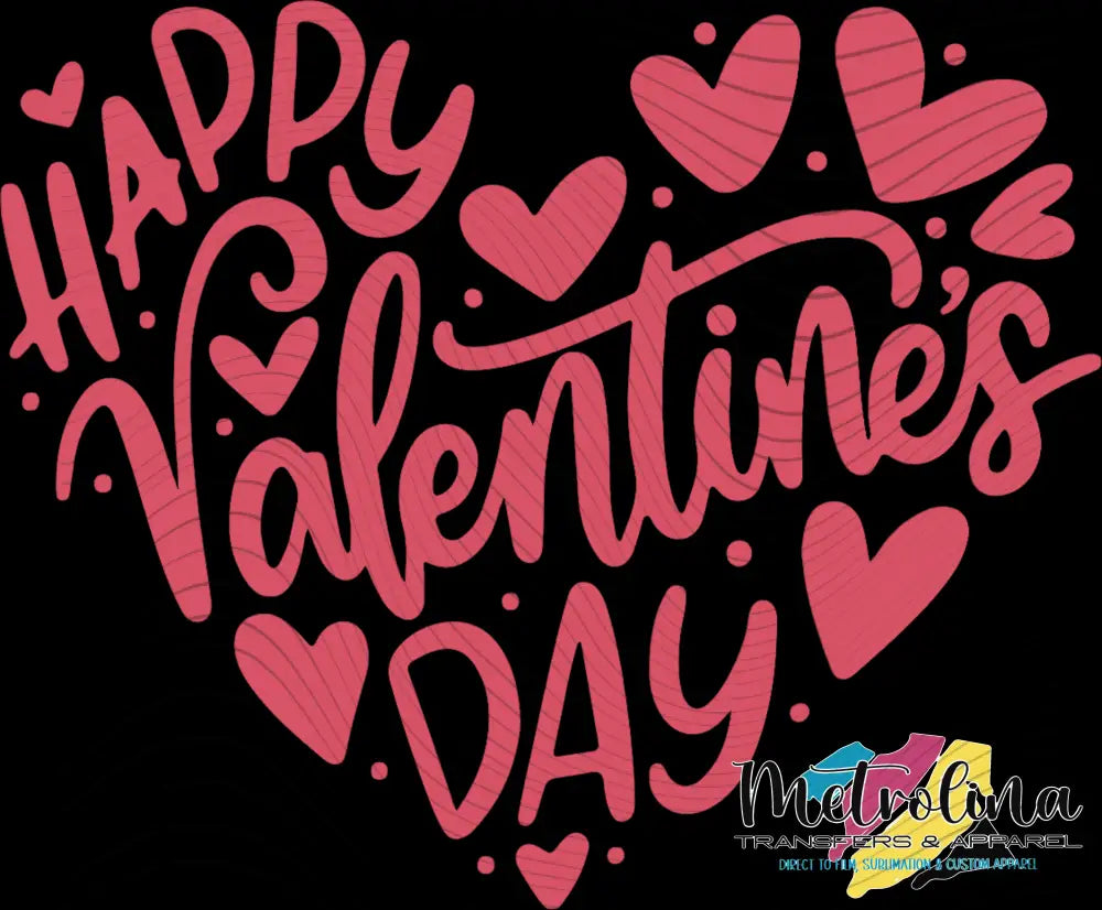 Happy Valentines Day Heart Shaped Transfer