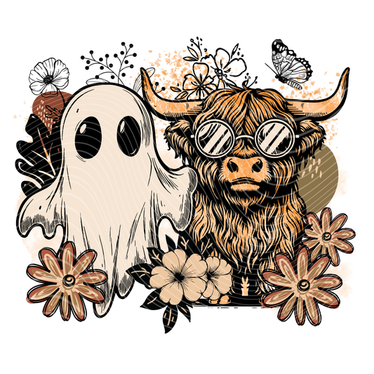 Boho Ghost and Highland Cow