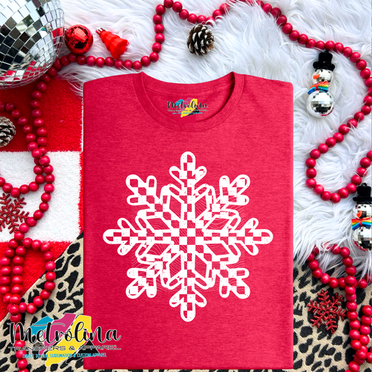 Checkered Snowflake Tee