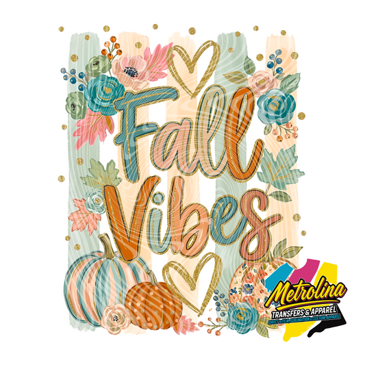 Fall Vibes Striped Transfer