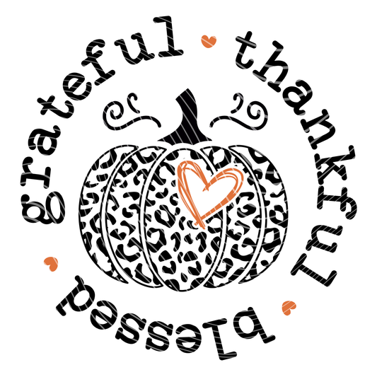 Grateful Thankful Blessed Leopard Pumpkin