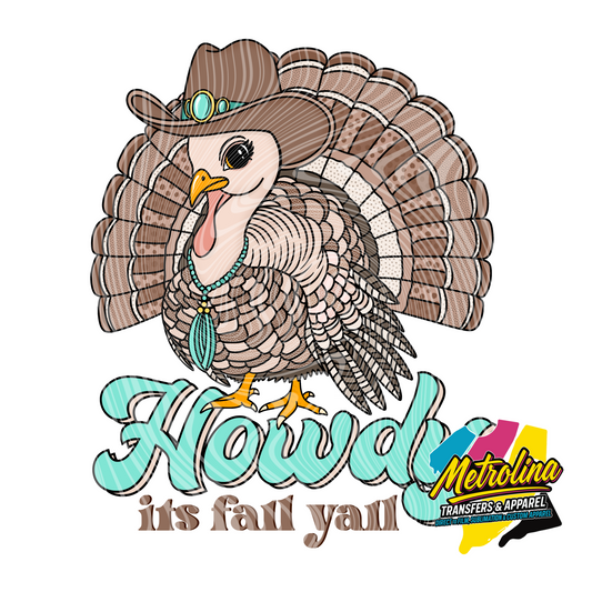 Howdy Fall Turkey Transfer