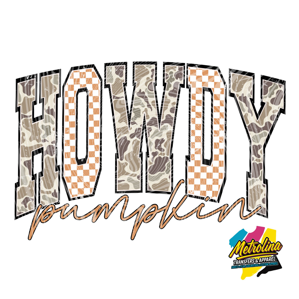 Howdy Pumpkin Camo Transfer