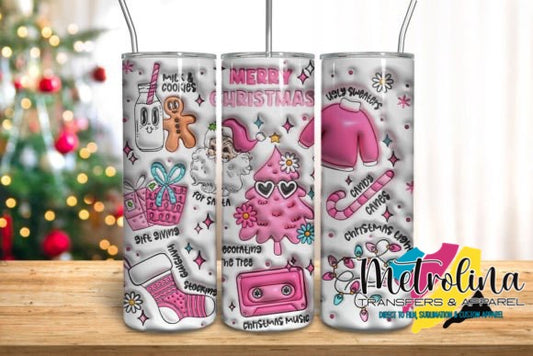 Merry Christmas Pink Tumbler