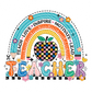 Retro Teacher Rainbow Transfer