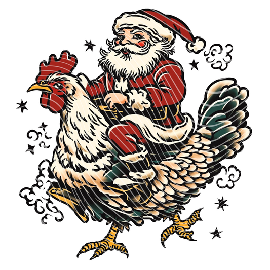 Santa Riding Chicken