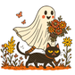 Vintage Autumn Floral Ghost