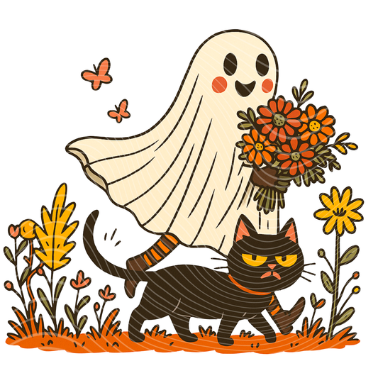 Vintage Autumn Floral Ghost