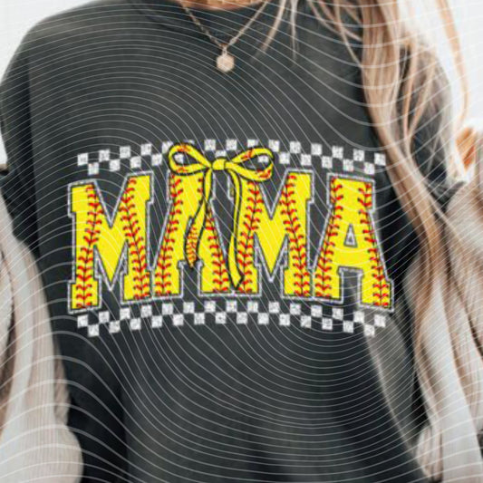 Yellow Softball Mama Transfer